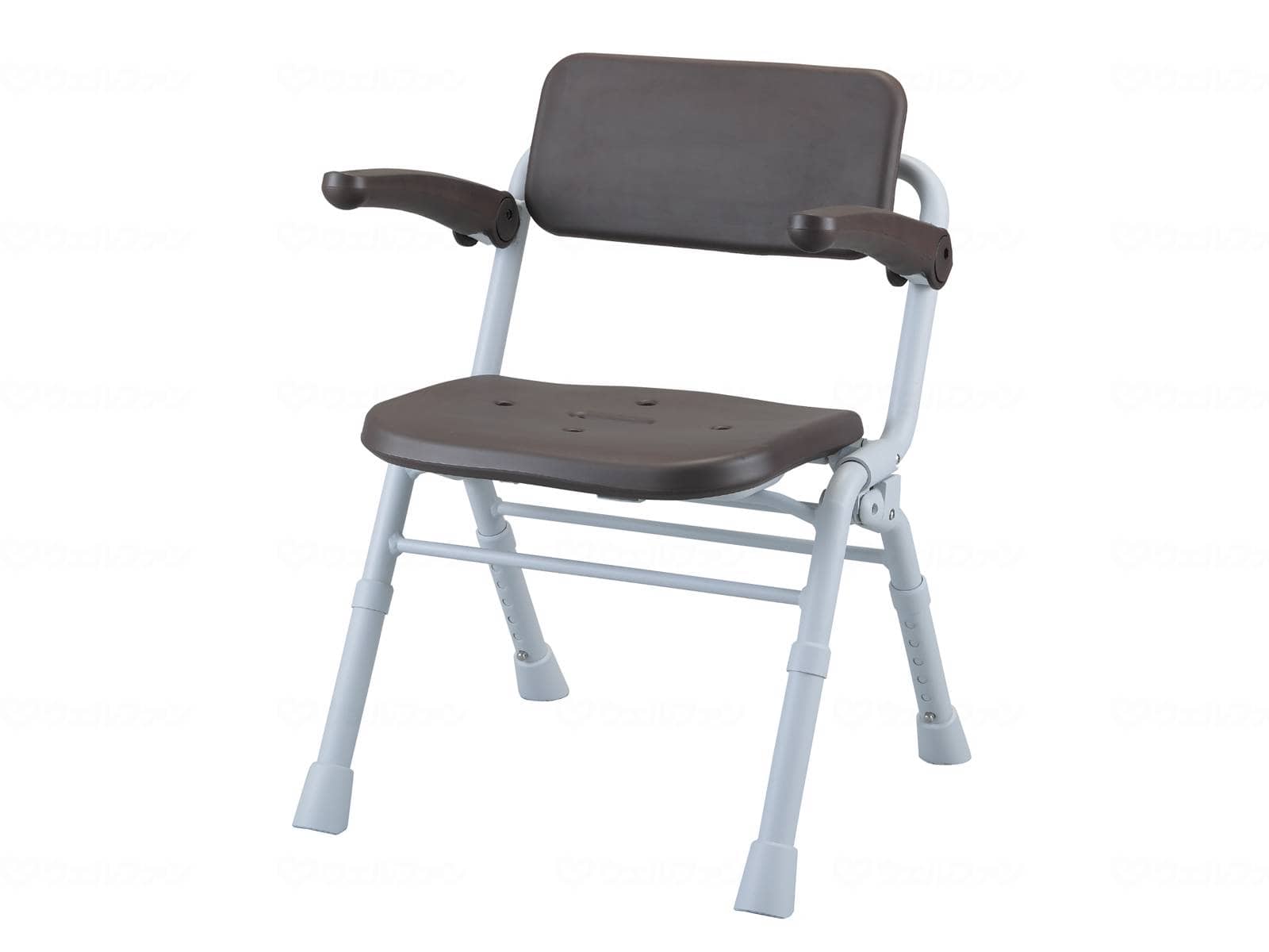 ウェルファン シャワーチェア(Air)ワイドSPワンタッチおりたたみ/モカブラウン 1台(ご注文単位1台)【直送品】