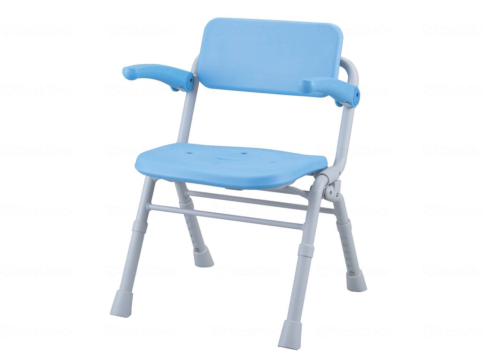 ウェルファン シャワーチェア(Air)ワイドSPワンタッチおりたたみ/ブルー 1台(ご注文単位1台)【直送品】