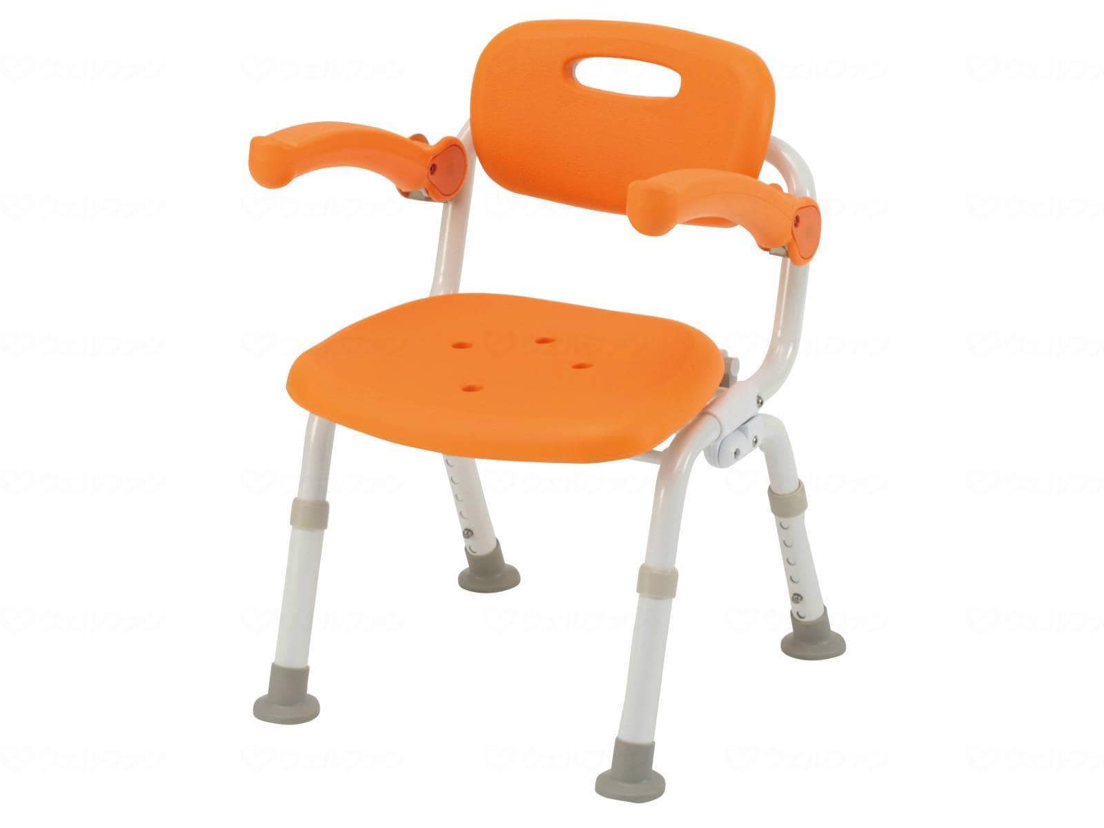 ウェルファン シャワーチェア [ユクリア] コンパクト SPおりたたみN/オレンジ 1台（ご注文単位1台）【直送品】