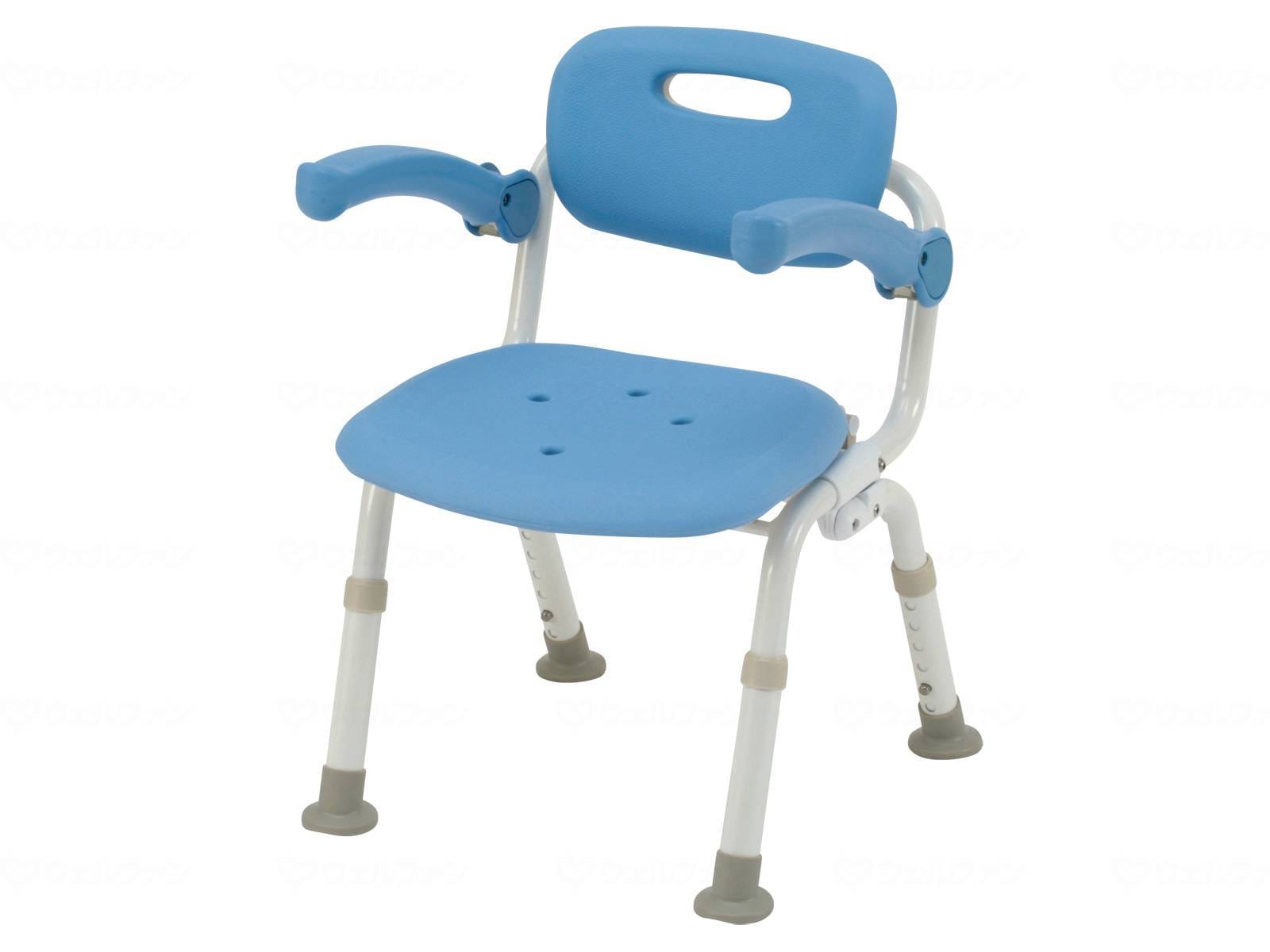 ウェルファン シャワーチェア [ユクリア] コンパクト SPおりたたみN/ブルー 1台（ご注文単位1台）【直送品】