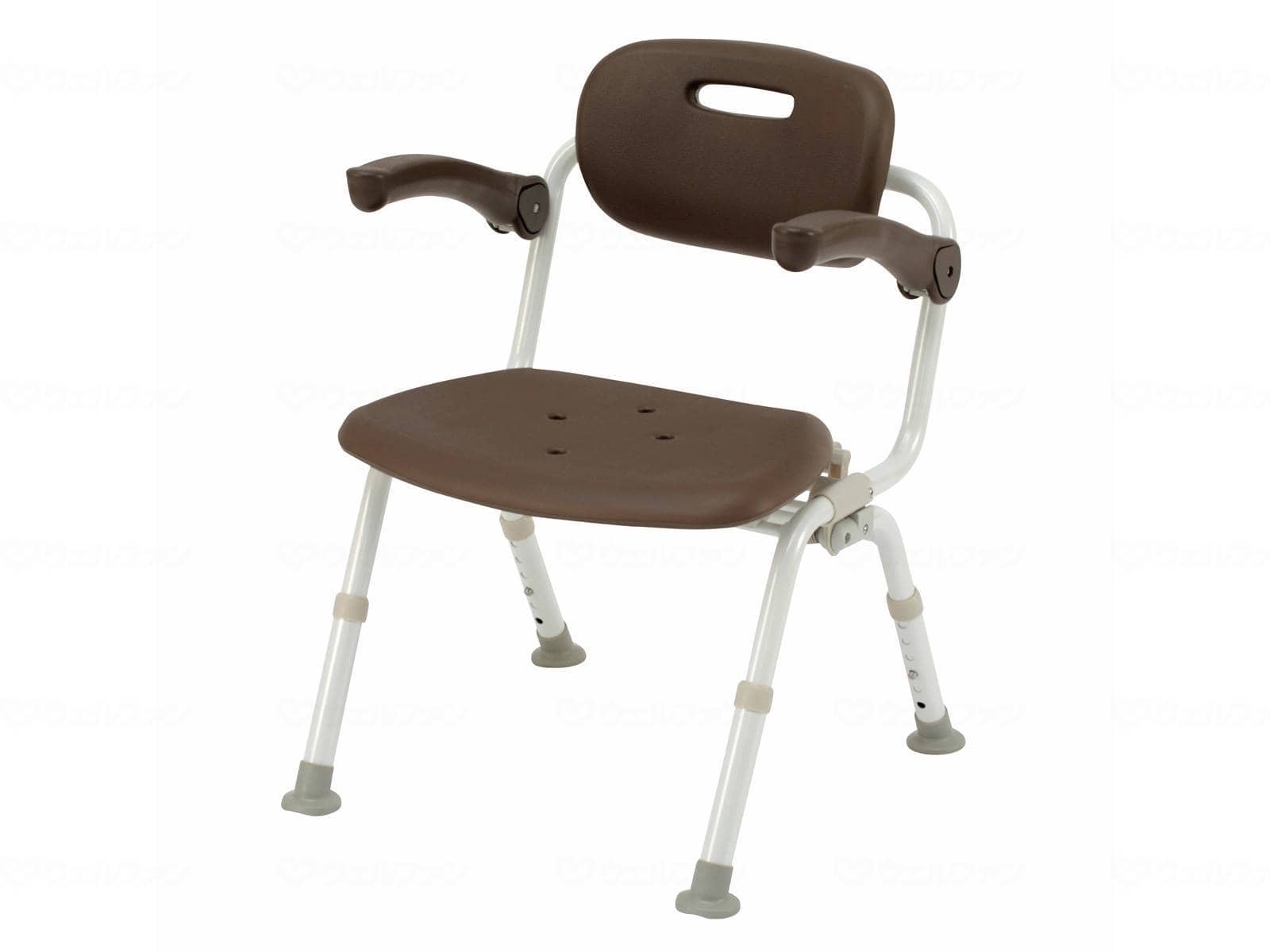 ウェルファン シャワーチェア[ユクリア]ワイドSPワンタッチおりたたみN/モカブラウン/角型 1台（ご注文単位1台）【直送品】