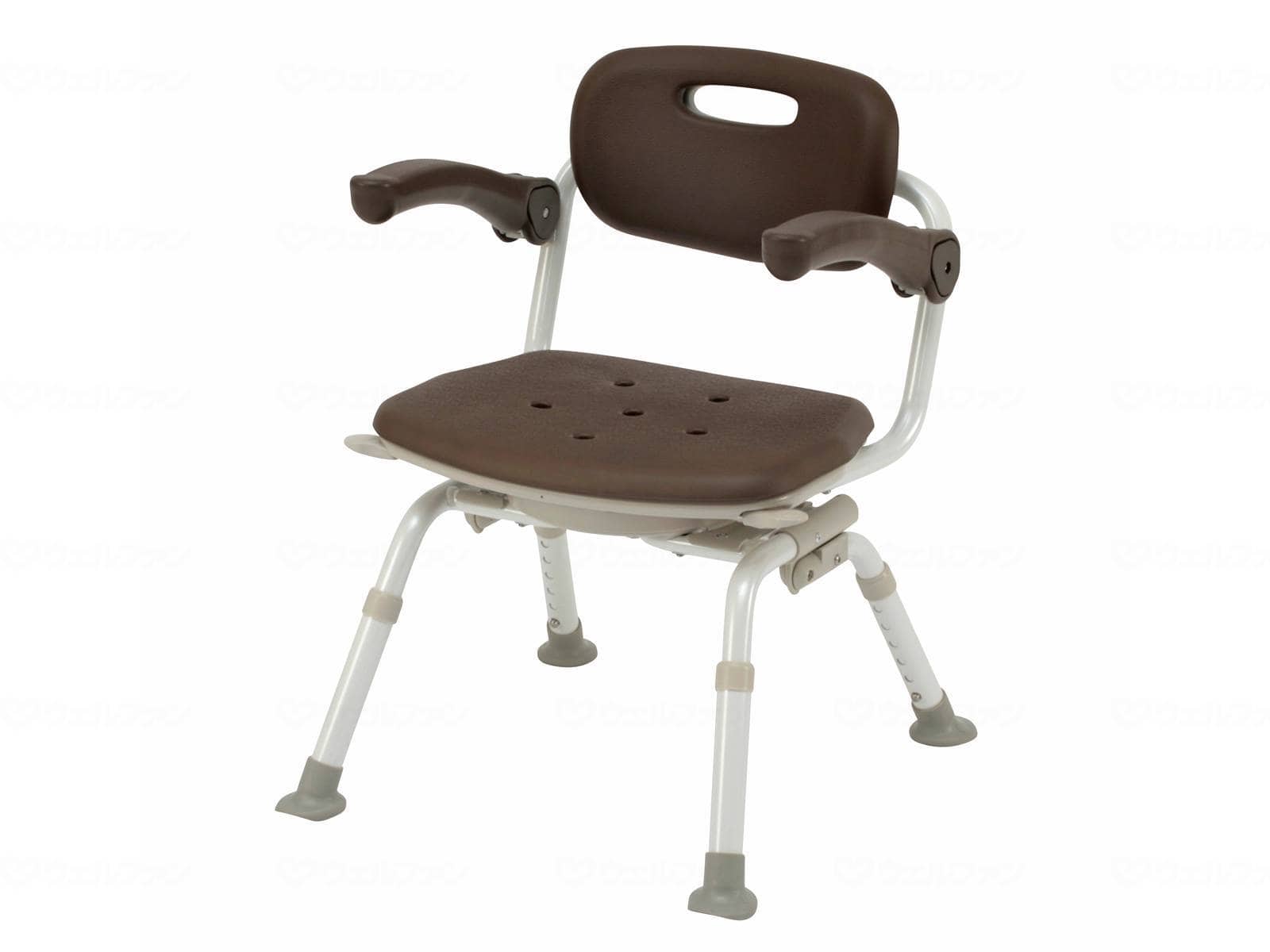 ウェルファン シャワーチェア [ユクリア] ミドルSP回転おりたたみN/モカブラウン 1台（ご注文単位1台）【直送品】