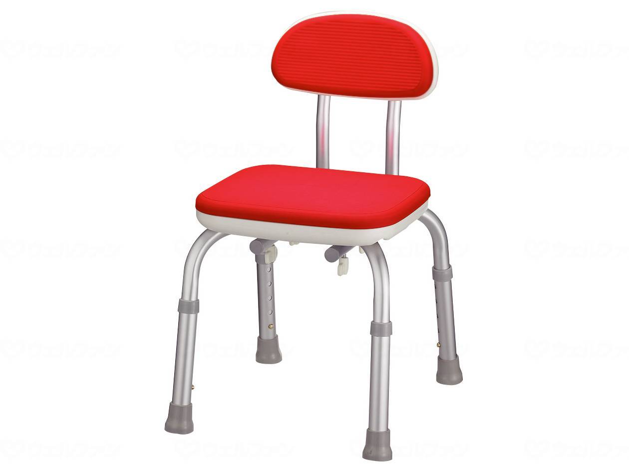 ウェルファン 背付シャワーベンチMini/レッド 1台（ご注文単位1台）【直送品】