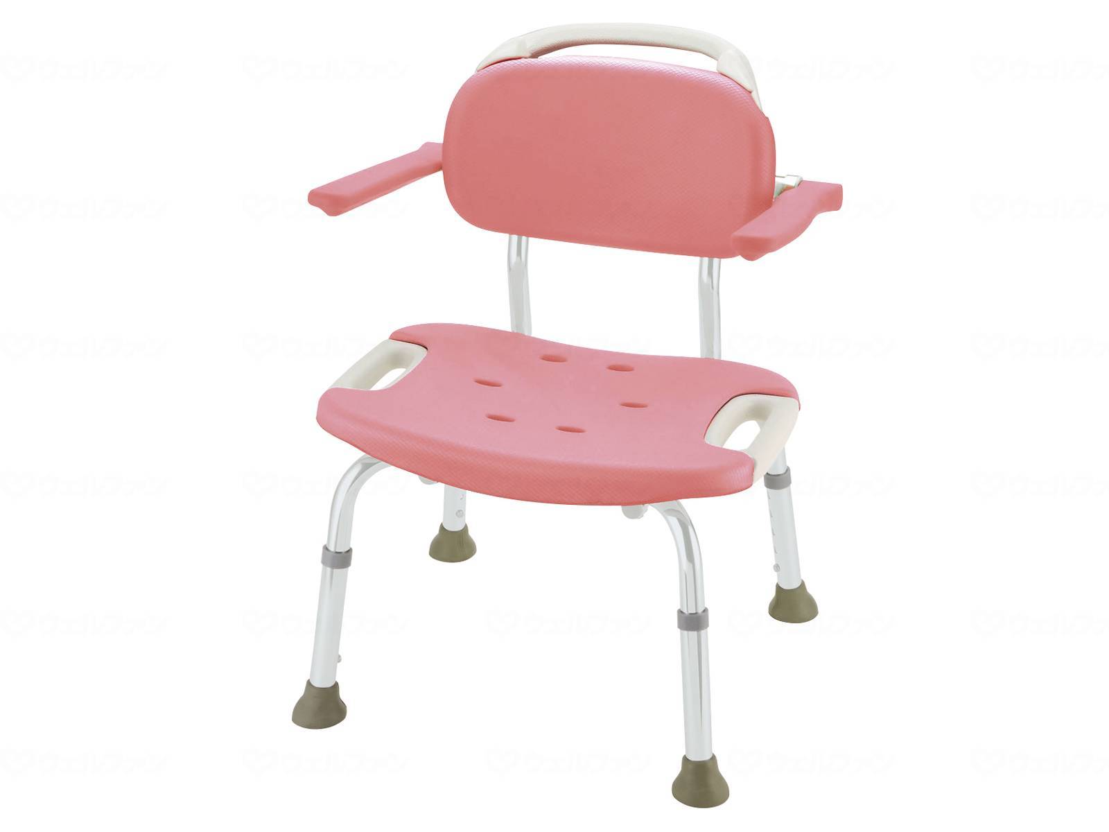 ウェルファン やわらかシャワーチェア肘掛付ワイド/ピンク/標準タイプ 1個（ご注文単位1個）【直送品】
