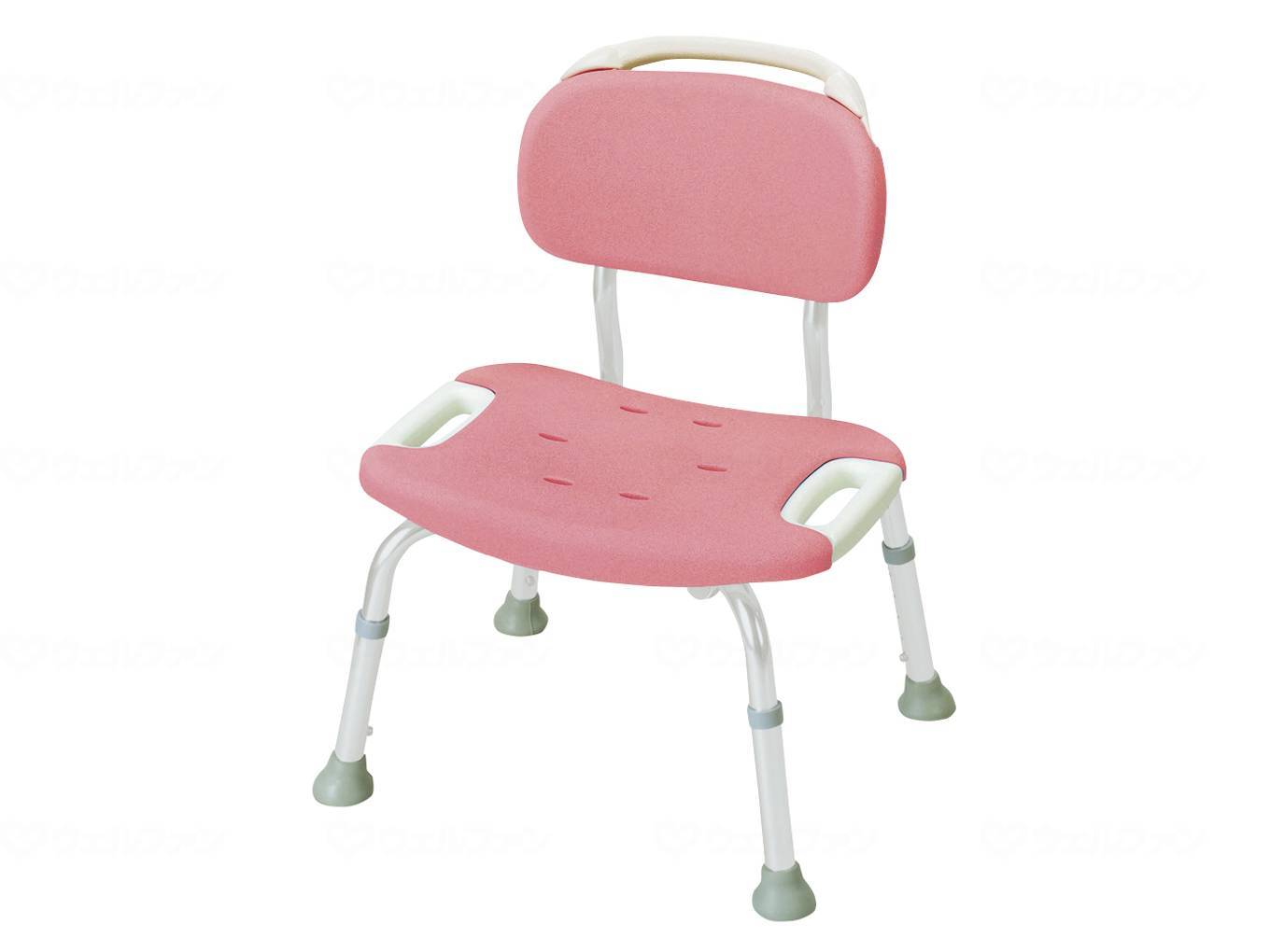ウェルファン やわらかシャワーチェア 背付きワイド/ピンク/標準タイプ 1台（ご注文単位1台）【直送品】