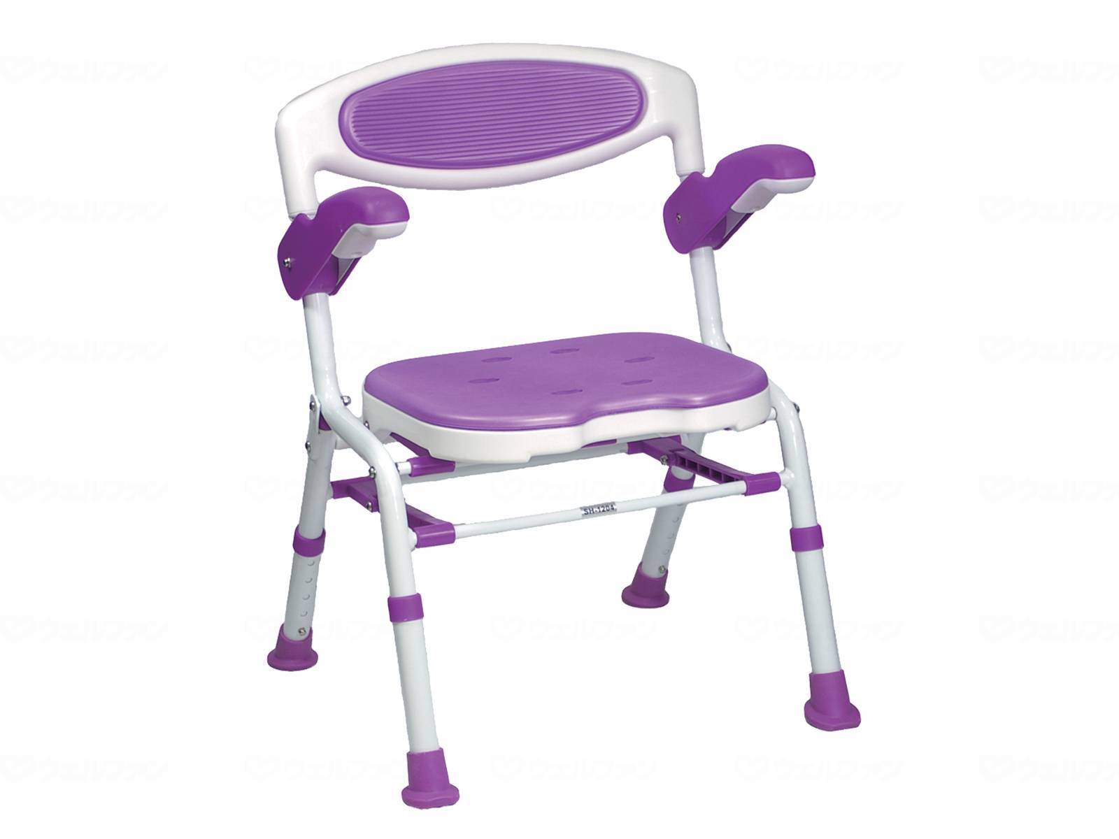 ウェルファン 折りたたみシャワーチェア 楽湯DX/パープル 1台（ご注文単位1台）【直送品】