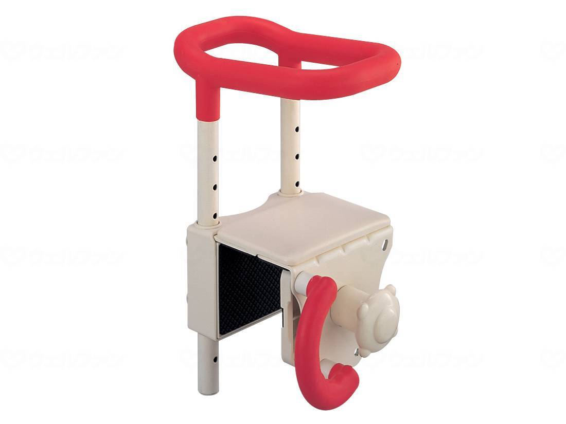 ウェルファン 高さ調節付浴槽手すりUST-130/レッド 1台（ご注文単位1台）【直送品】