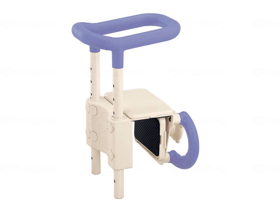 ウェルファン 高さ調節付浴槽手すりUST-130/ブルー 1台（ご注文単位1台）【直送品】