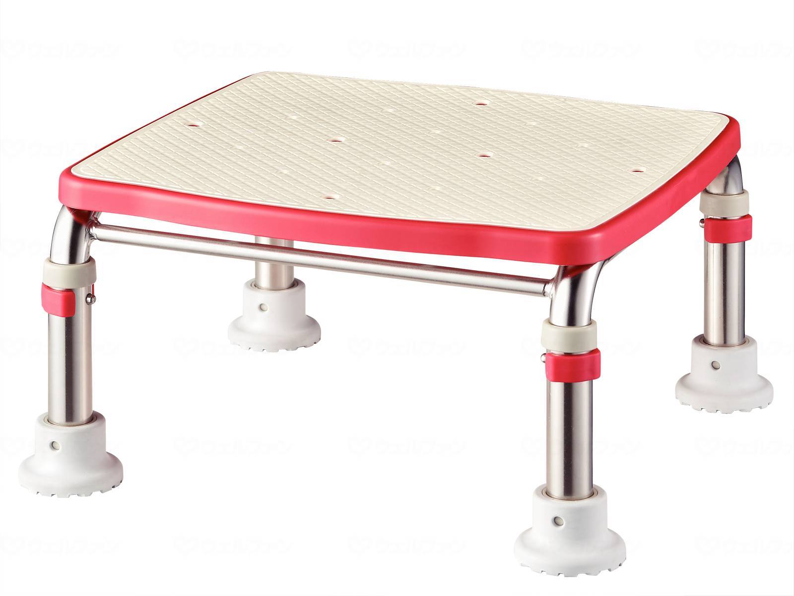 ウェルファン ステンレス製浴槽台R ジャスト/レッド/17.5-25 1台（ご注文単位1台）【直送品】