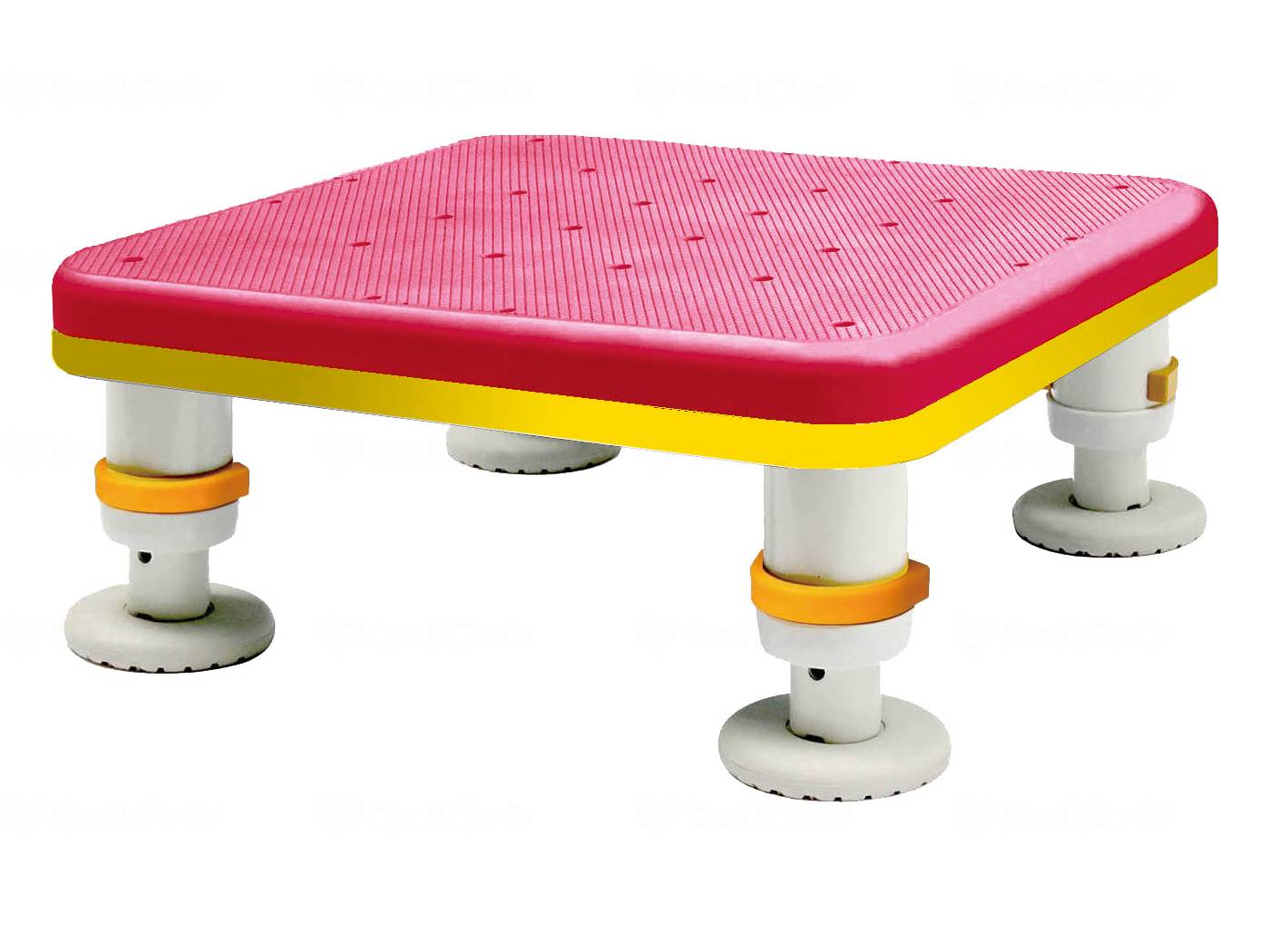 ウェルファン ダイヤタッチ浴槽台 コンパクトサイズ/コーラルピンク/10-15 1台(ご注文単位1台)【直送品】