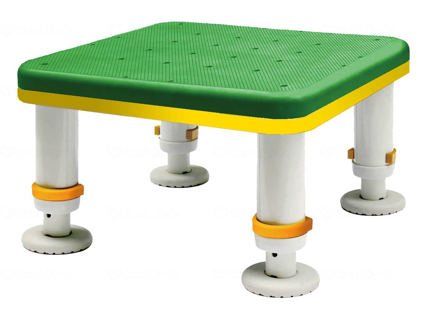 ウェルファン ダイヤタッチ浴槽台 コンパクトサイズ/ライムグリーン/15-25 1台（ご注文単位1台）【直送品】