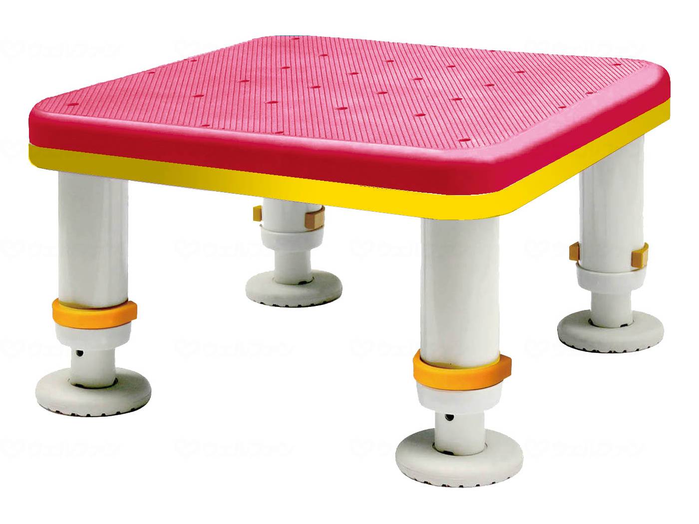 ウェルファン ダイヤタッチ浴槽台 コンパクトサイズ/コーラルピンク/15-25 1台（ご注文単位1台）【直送品】