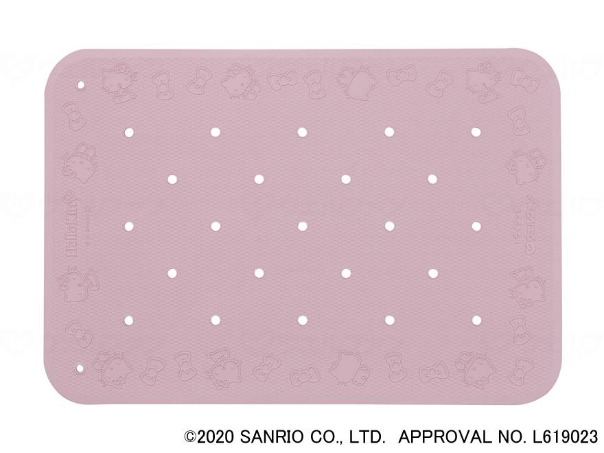 ウェルファン すべり止め入浴マット トライタッチ(ハローキティ)/ピンク/M 1枚（ご注文単位1枚）【直送品】