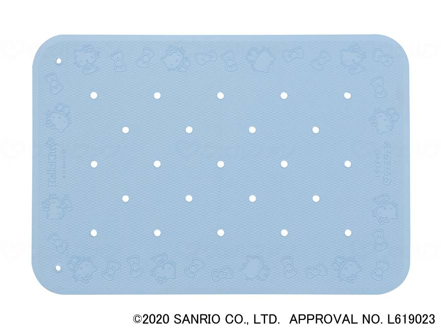 ウェルファン すべり止め入浴マット トライタッチ(ハローキティ)/ブルー/M 1枚（ご注文単位1枚）【直送品】