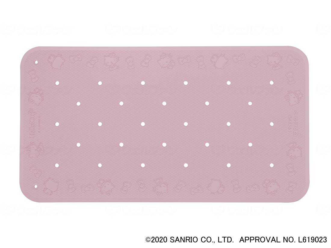 ウェルファン すべり止め入浴マット トライタッチ(ハローキティ)/ピンク/L 1枚（ご注文単位1枚）【直送品】