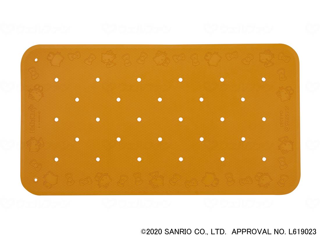 ウェルファン すべり止め入浴マット トライタッチ(ハローキティ)/オレンジ/L 1枚（ご注文単位1枚）【直送品】