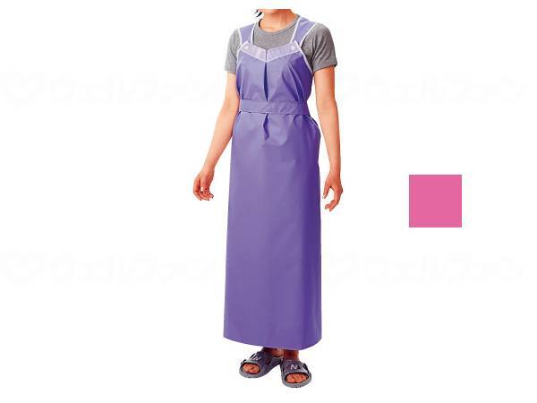 ウェルファン 軽やか介助用エプロンロングタイプ(女性用)/ピンク/女性用 1個(ご注文単位1個)【直送品】