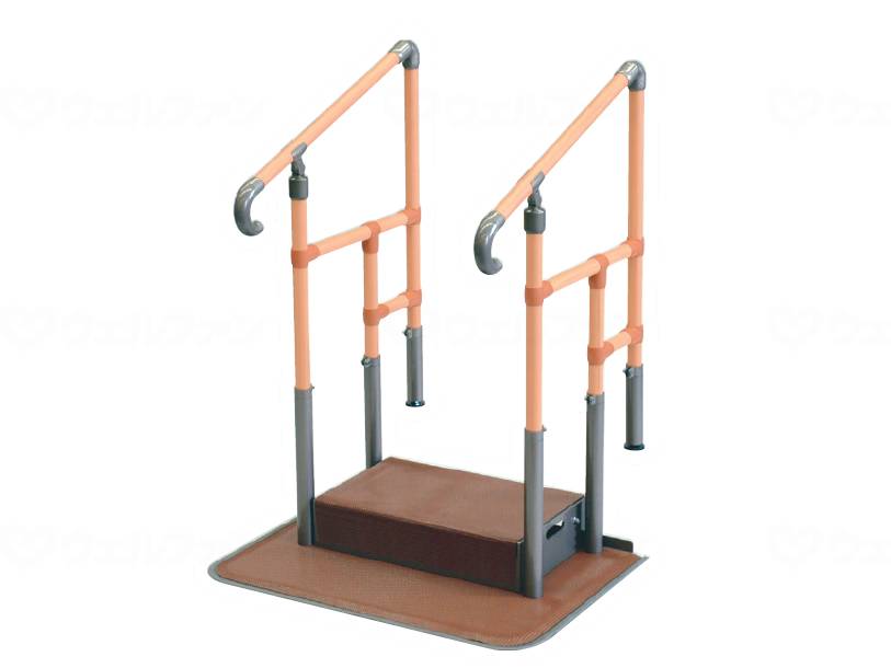 ウェルファン あがりかまち用たちあっぷステップ台付両手 1個(ご注文単位1個)【直送品】