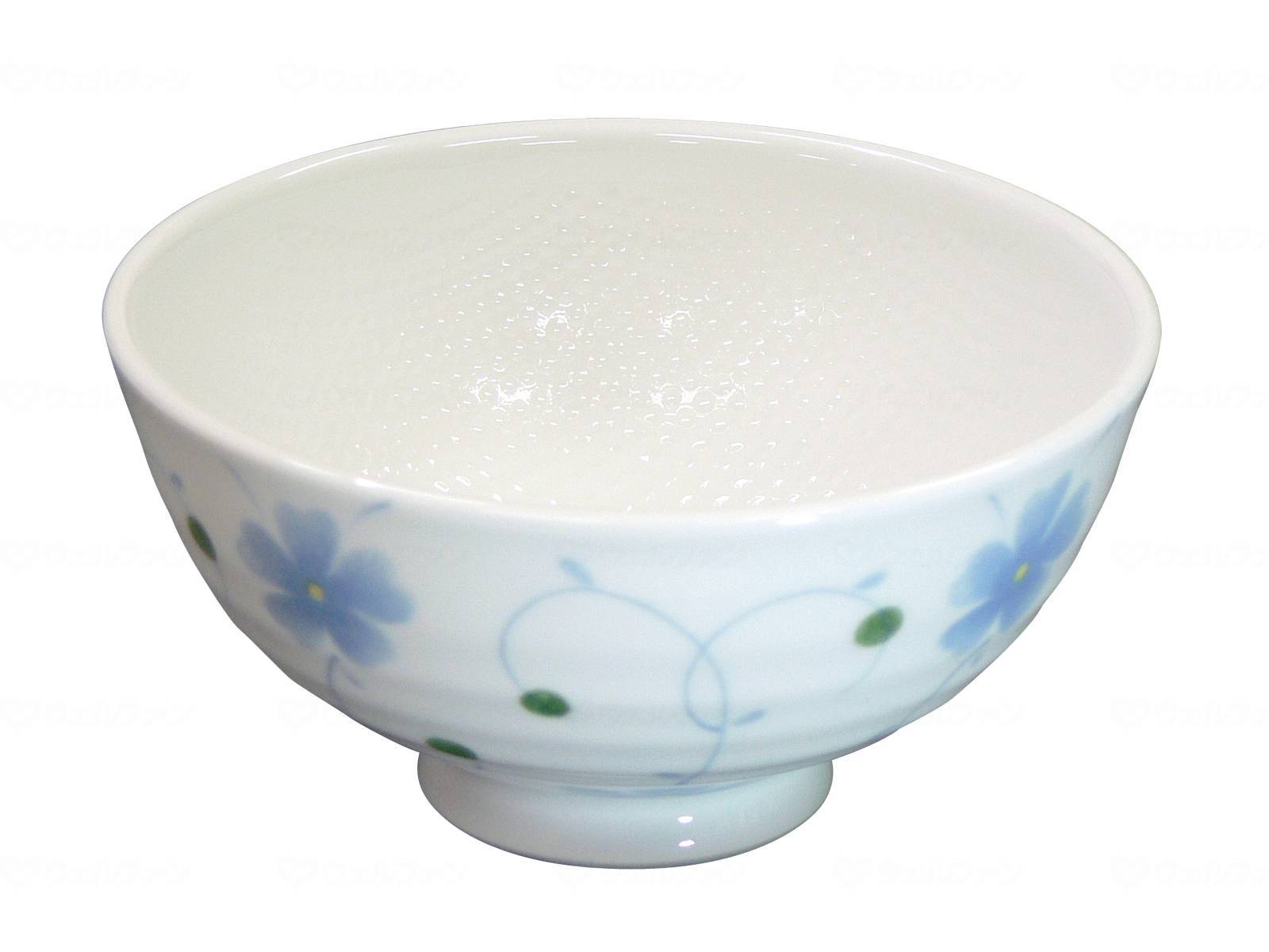 ウェルファン おかるのキモチ 六兵衛茶碗 粒々/つる葵(青) 1個（ご注文単位1個）【直送品】