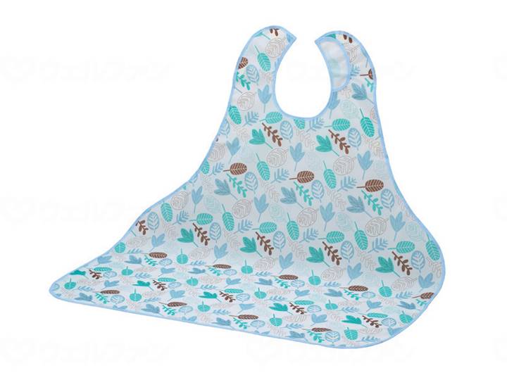 ウェルファン 肩まわりすっきり食事エプロン/リーフ緑 1個（ご注文単位1個）【直送品】