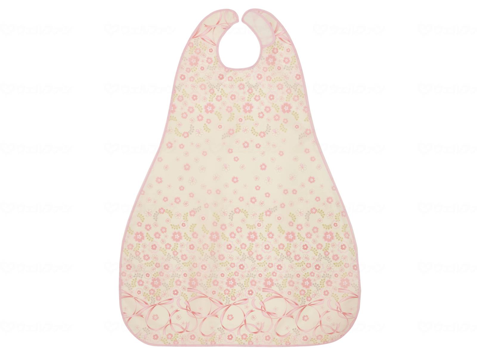 ウェルファン 食事用エプロンⅡ(ロングタイプ)/フラワーピンク 1個（ご注文単位1個）【直送品】