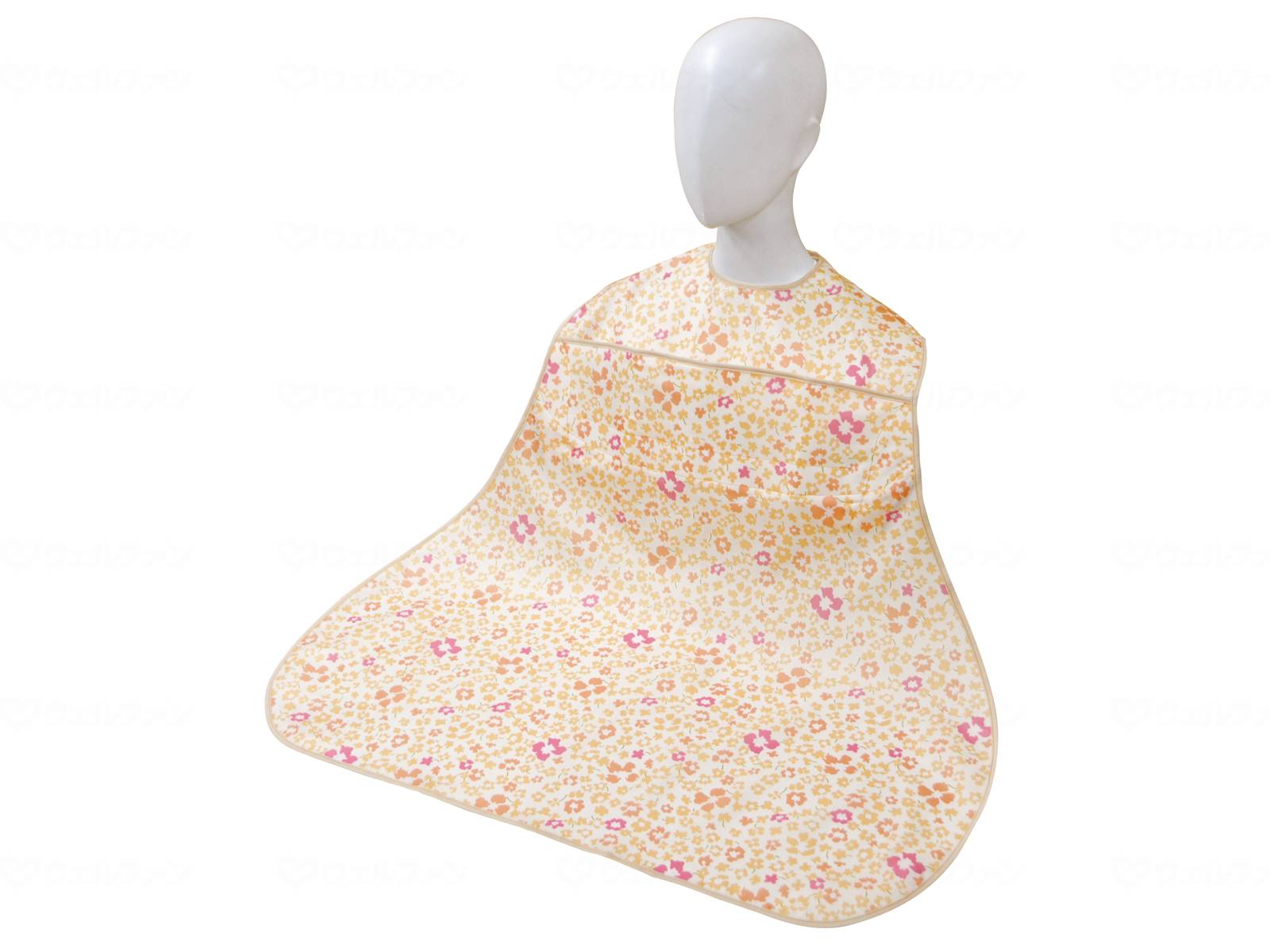 ウェルファン ディナーエプロン(ポケット付)/スミレ(オレンジ) 1個（ご注文単位1個）【直送品】