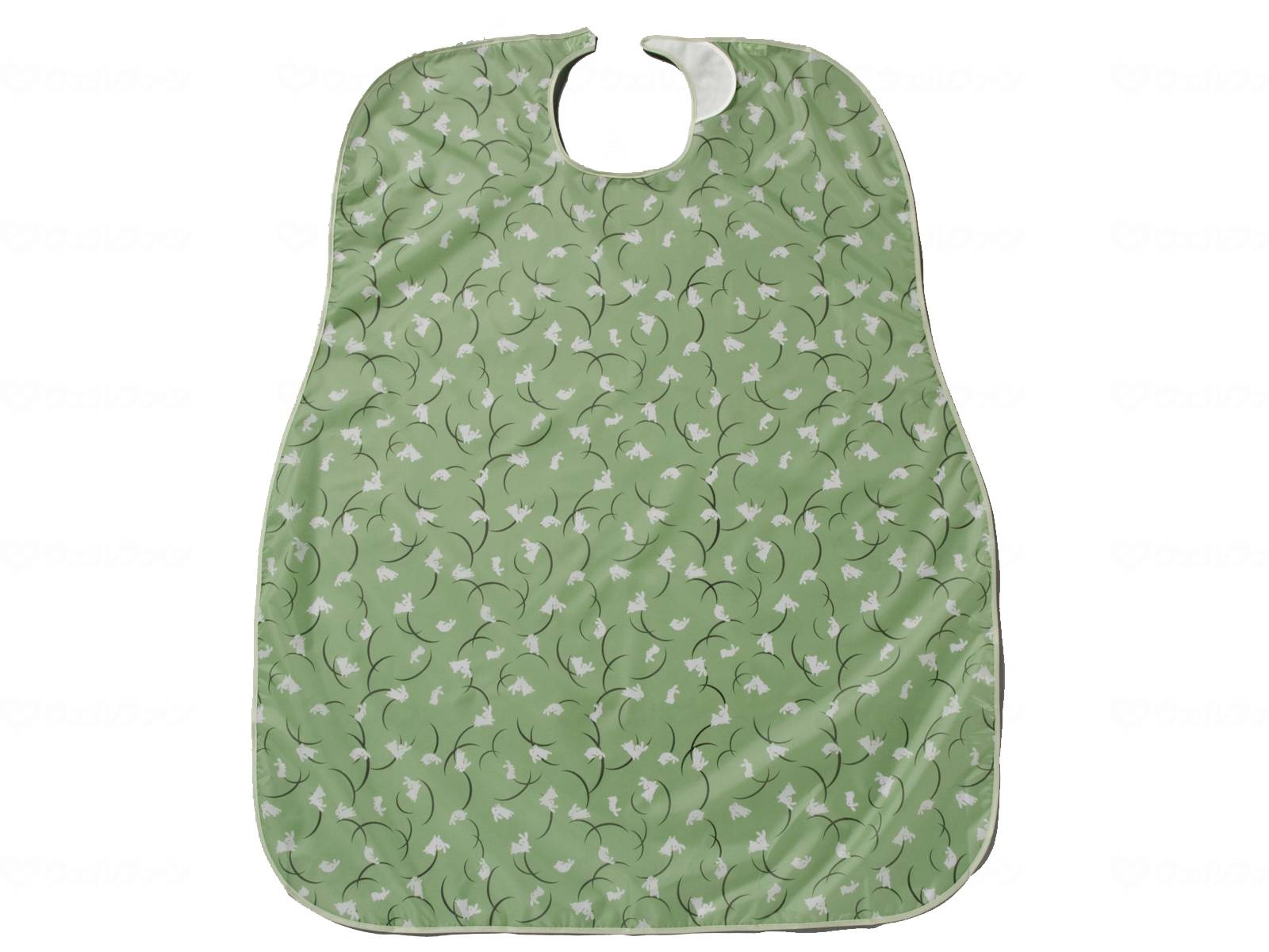 ウェルファン 食事前掛(超はっ水)/和柄うさぎ うぐいす 1個（ご注文単位1個）【直送品】