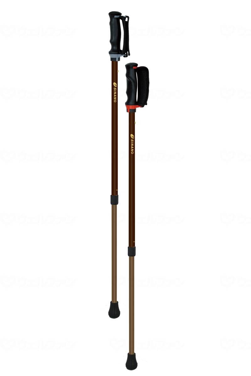 ウェルファン あんしん2本杖 ブラウン 1組（ご注文単位1組）【直送品】