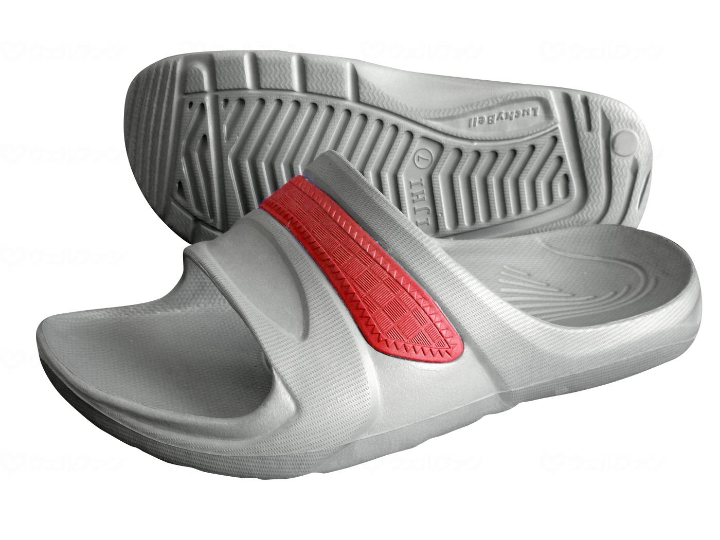 ウェルファン 楽ぴたサンダル LS-3/レッド/7号 1個（ご注文単位1個）【直送品】