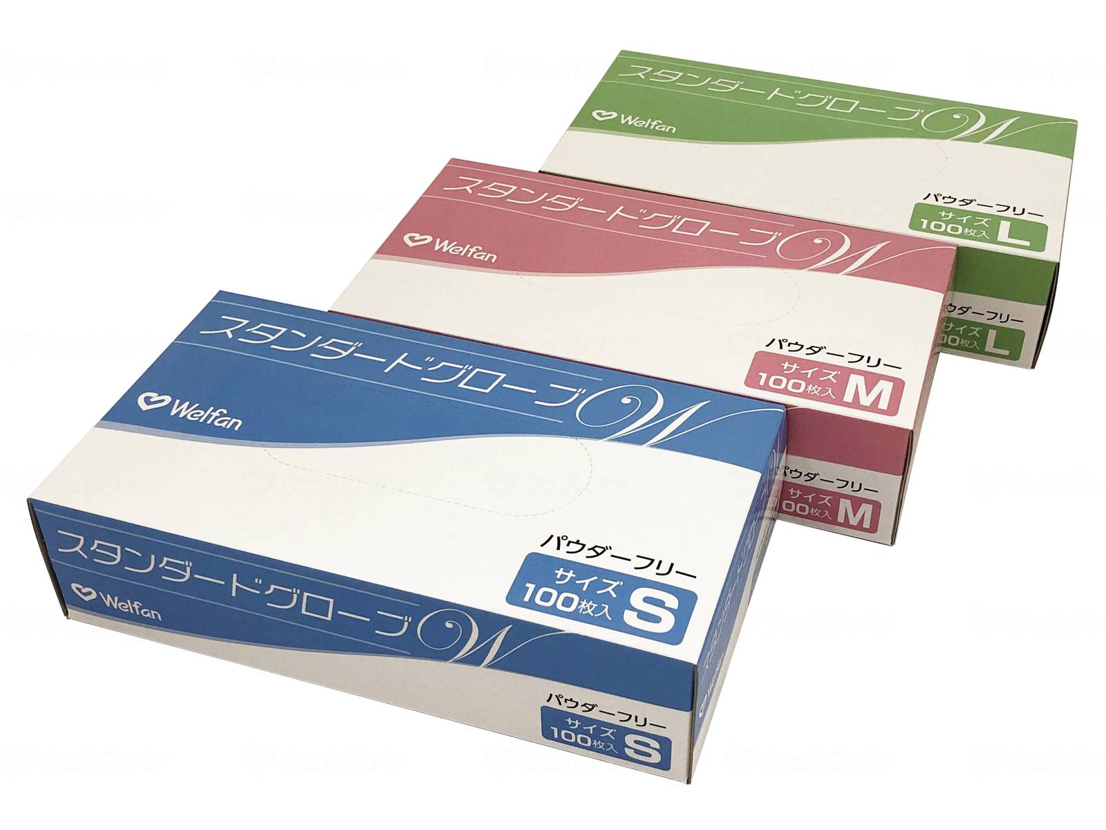 ウェルファン スタンダードグローブW  パウダーフリー/箱/L 1個（ご注文単位1個）【直送品】