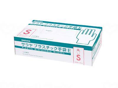 ウェルファン サラヤ プラスチック手袋E(粉なし)100枚入/箱/S 1個（ご注文単位1個）【直送品】