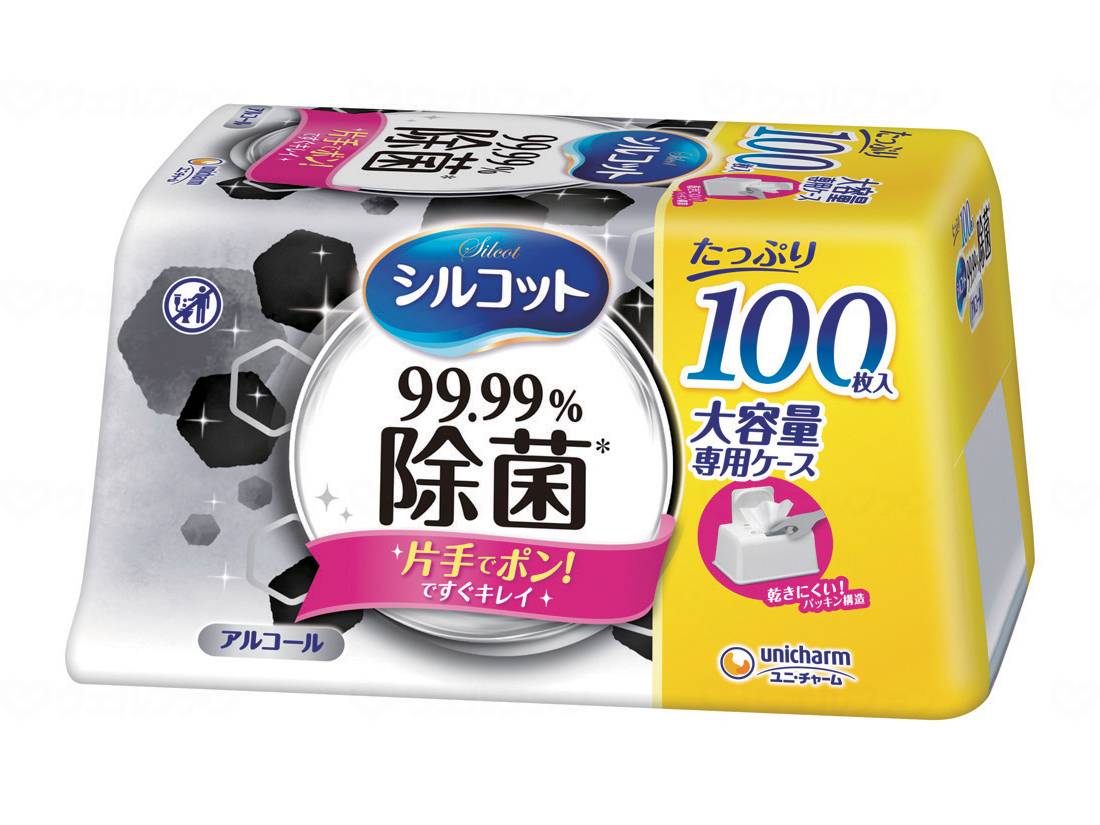 ウェルファン シルコット99.9%除菌WT本体大容量100/個 1個(ご注文単位1個)【直送品】