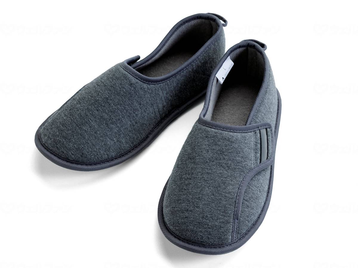 ウェルファン 防災ルームシューズ/グレー/M 1個（ご注文単位1個）【直送品】