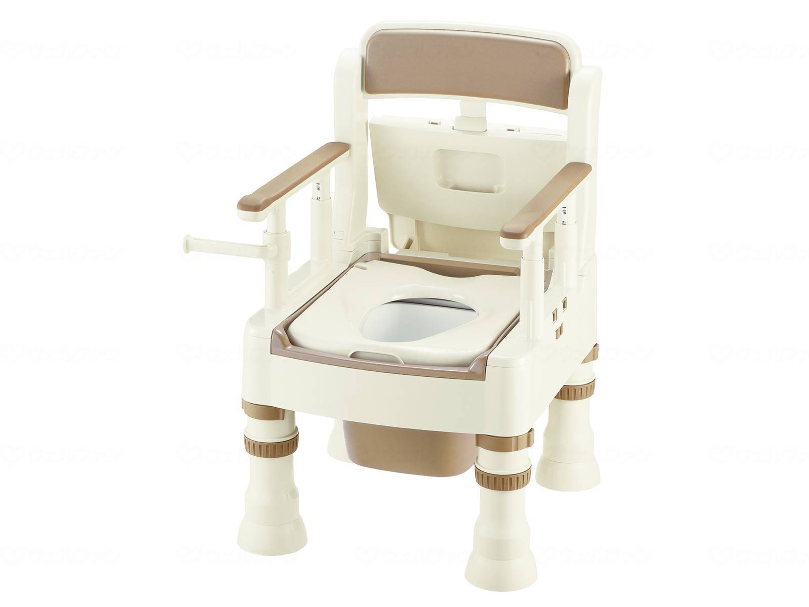 ウェルファン ポータブルトイレきらくMS型(標準便座)/アイボリー 1個（ご注文単位1個）【直送品】