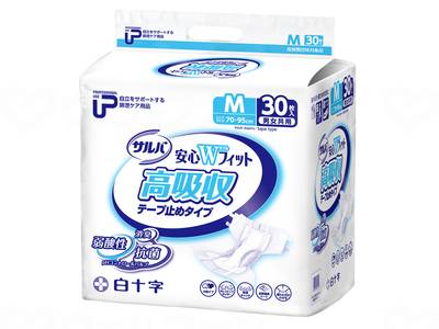 ウェルファン PUサルバ安心Wフィット 高吸収テープ/袋/M30枚 1個（ご注文単位1個）【直送品】