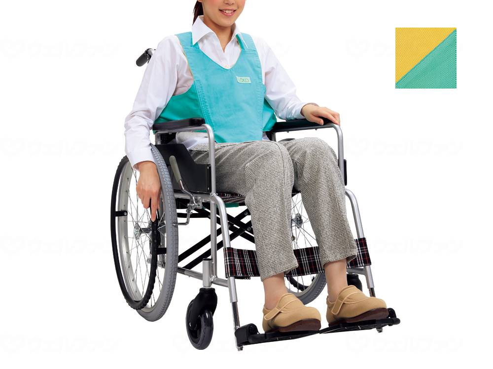 ウェルファン 車いす用ワンタッチベルトキーパーⅡ/グリーン×イエロー 1個（ご注文単位1個）【直送品】