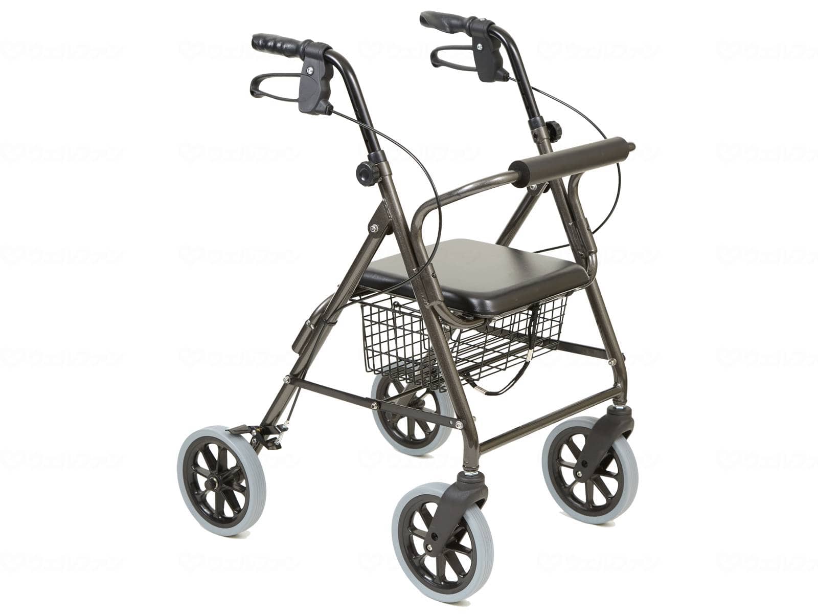 ウェルファン 歩行車ハッピーⅡトール/ダークグレーメタリック 1台（ご注文単位1台）【直送品】