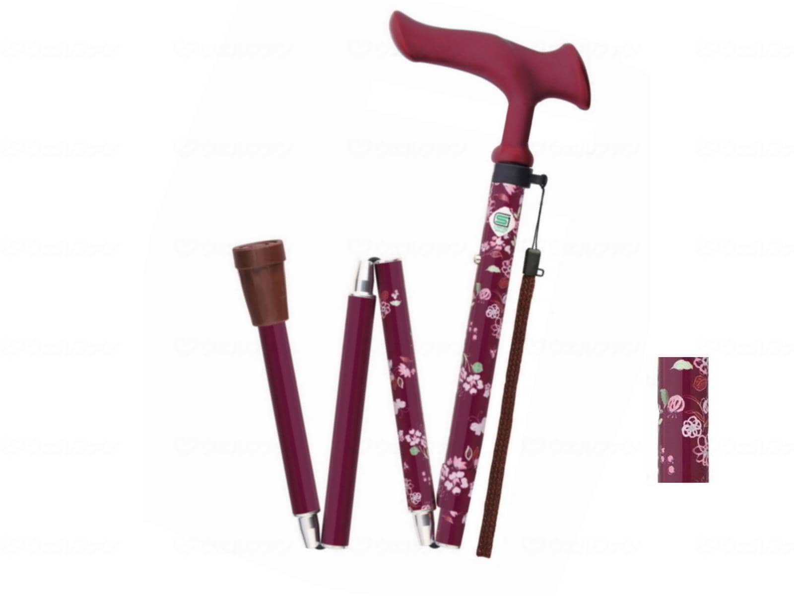 ウェルファン かるがもファムⅡ 折畳/小花ワイン 1個(ご注文単位1個)【直送品】