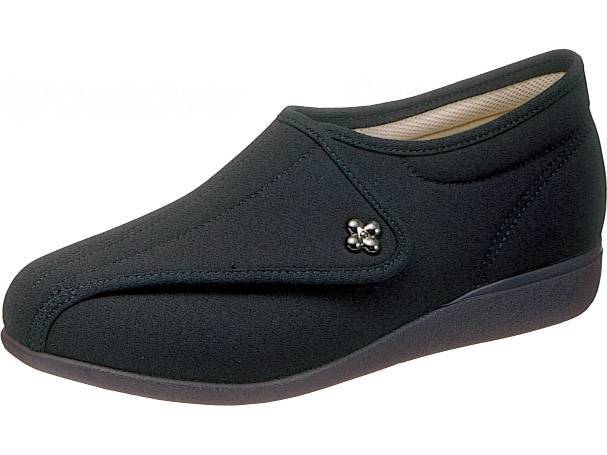 ウェルファン 快歩主義L011/ブラックストレッチ/22.5cm 1個（ご注文単位1個）【直送品】