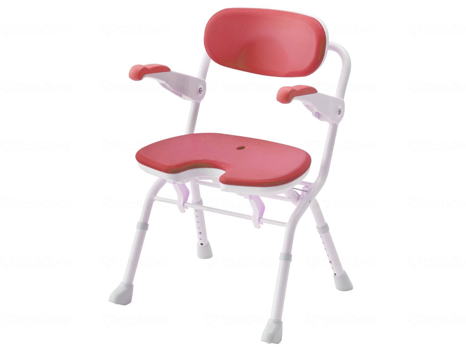 ウェルファン 楽らく開閉シャワーベンチ U/レッド 1台(ご注文単位1台)【直送品】