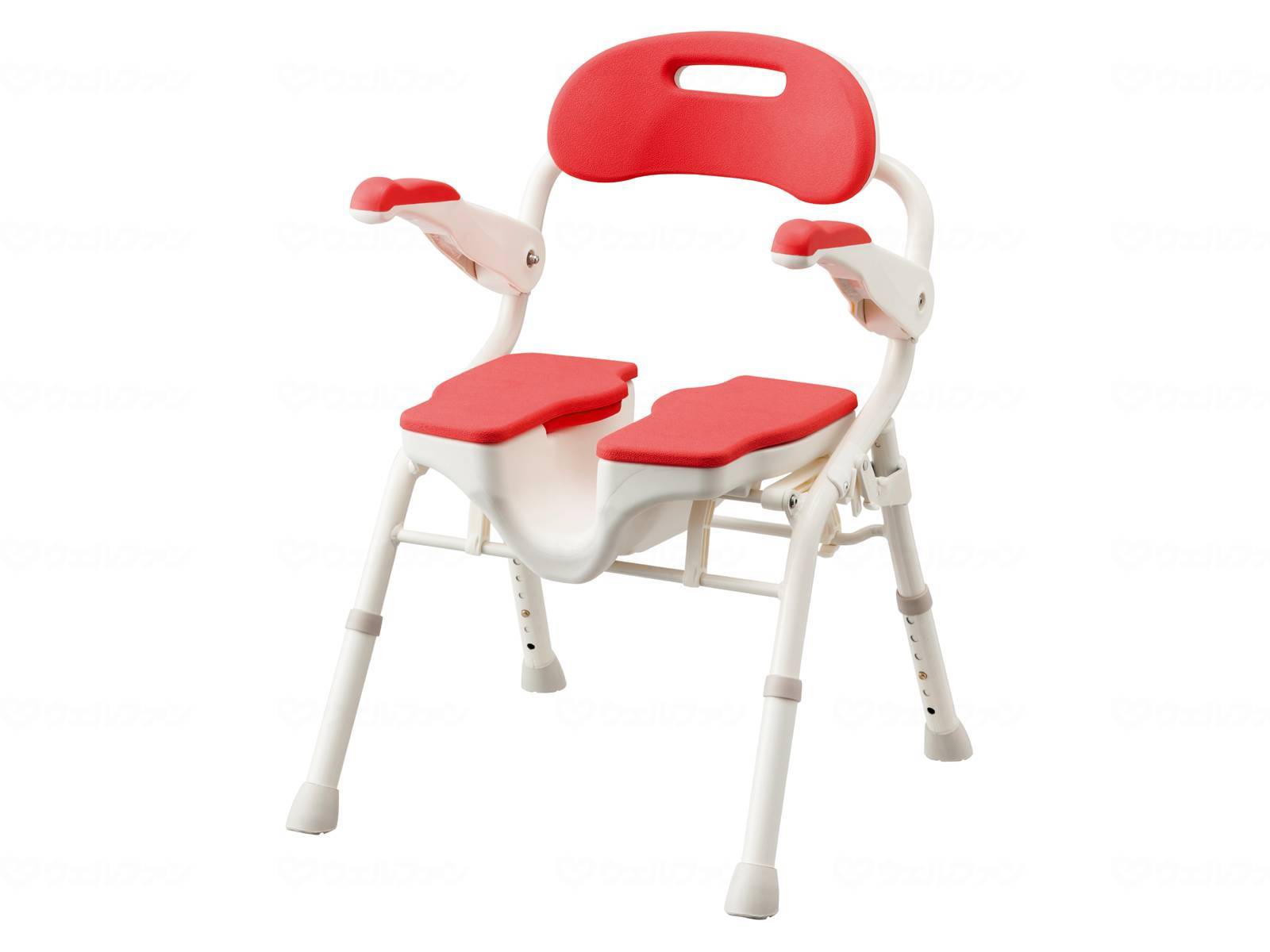 ウェルファン 折りたたみシャワーベンチ HPフィット/レッド 1台(ご注文単位1台)【直送品】