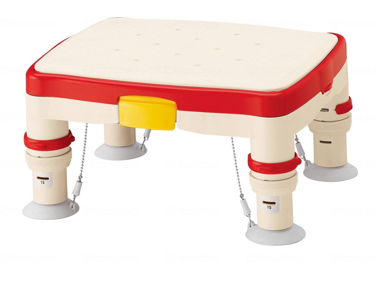 ウェルファン 高さ調節付浴槽台R(滑り止めシート)/レッド 1台(ご注文単位1台)【直送品】