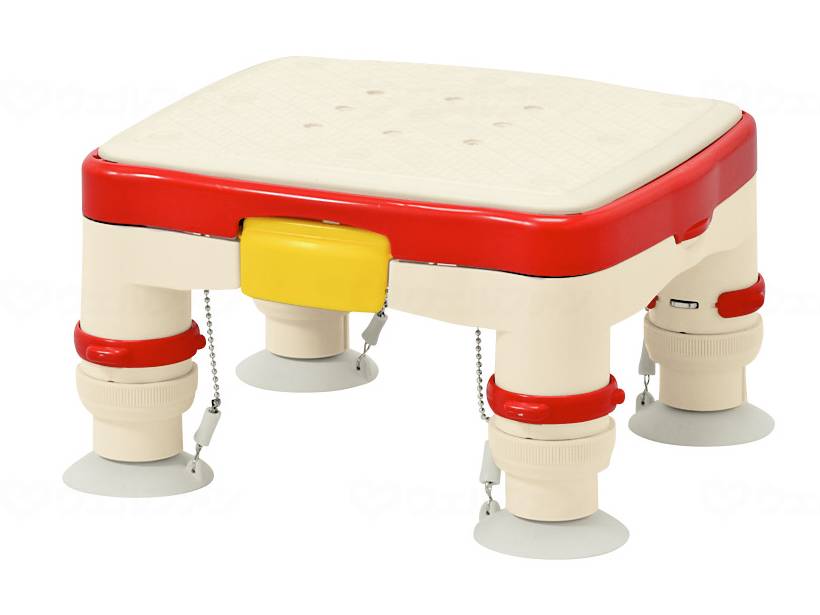 ウェルファン 高さ調節付浴槽台R(ミニ滑り止めシート)/レッド 1台(ご注文単位1台)【直送品】