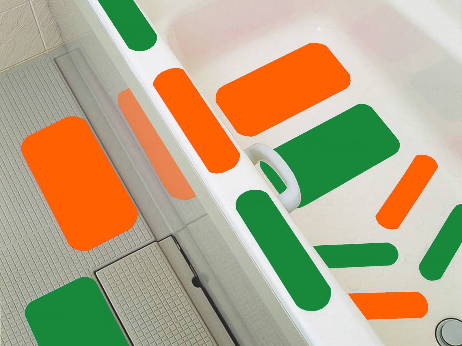 ウェルファン お風呂ピタットシート 2号/オレンジ/2号(15X30) 1枚（ご注文単位1枚）【直送品】