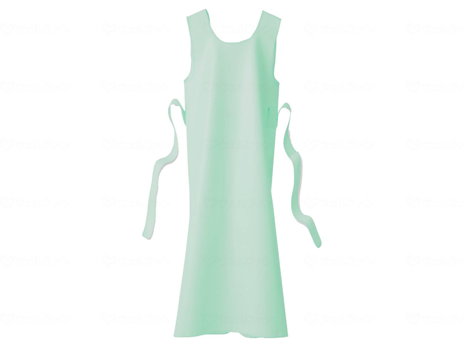 ウェルファン 入浴介護用エプロン/グリーン/L 1枚(ご注文単位1枚)【直送品】