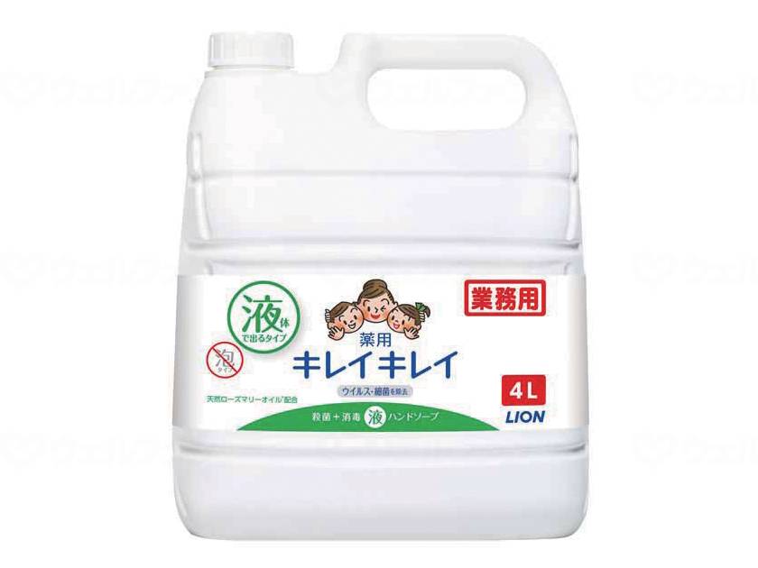 ウェルファン キレイキレイ薬用ハンドソープ /本/4L 1本（ご注文単位1本）【直送品】
