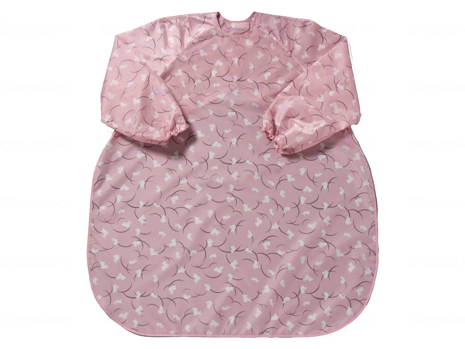 ウェルファン 食事前掛(超はっ水)袖付/和柄うさぎ さくら 1個(ご注文単位1個)【直送品】