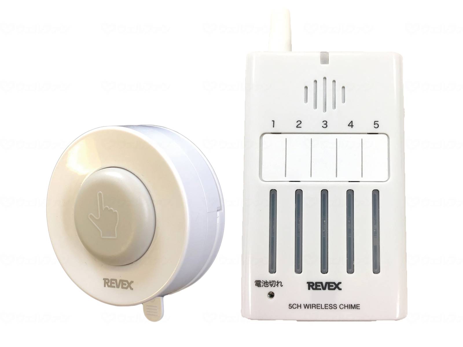 ウェルファン 防雨型押しボタン 5ケ所携帯呼び出しチャイムセット 1個（ご注文単位1個）【直送品】