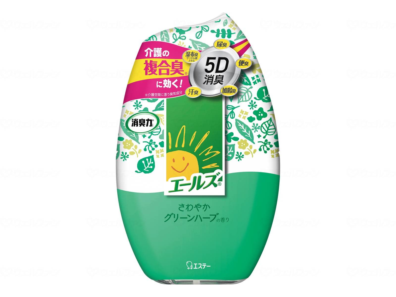 ウェルファン エールズ介護家庭用 消臭力 400ml/さわやかグリーンハーブ/個 1個(ご注文単位1個)【直送品】