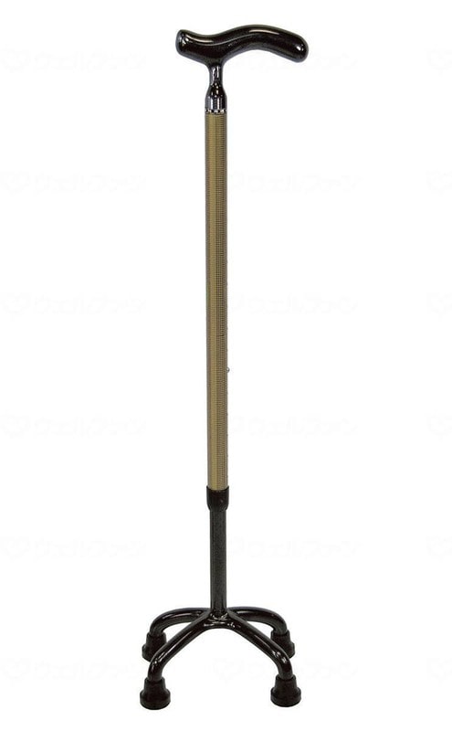 ウェルファン オールカーボン クオッドケイン四点式 格子BR 1個(ご注文単位1個)【直送品】